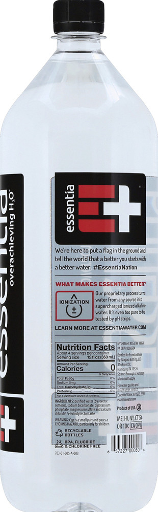 Essentia Purified Water, Ionized Hydration