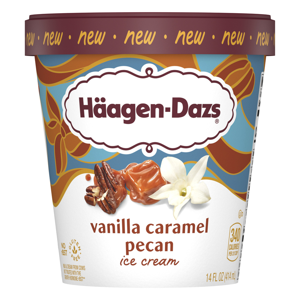 Haagen-Dazs Ice Cream, Vanilla Caramel Pecan, 14 fl Oz