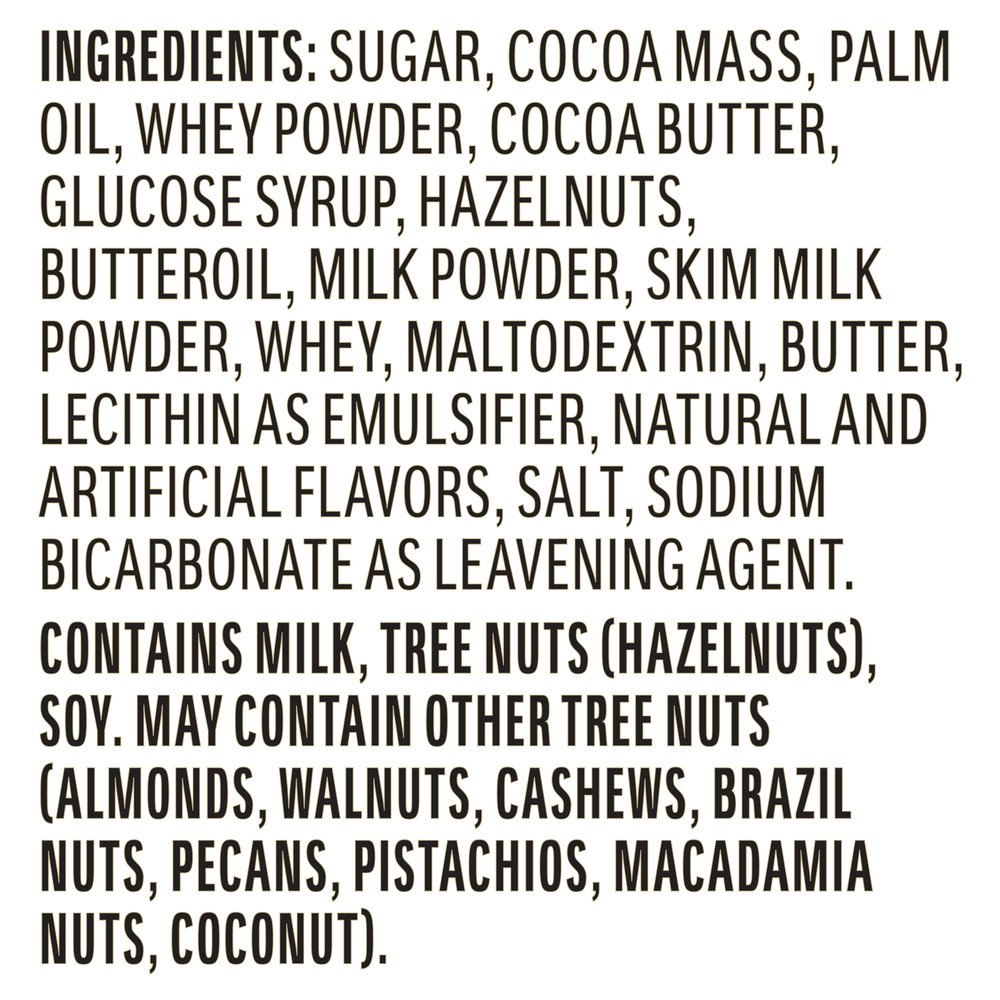 Ferrero Rocher Ingredients
