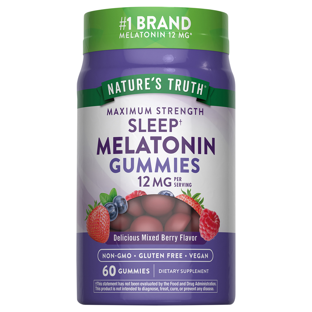 Nature's Truth Sleep Melatonin, Maximum Strength, 12 mg, Gummies
