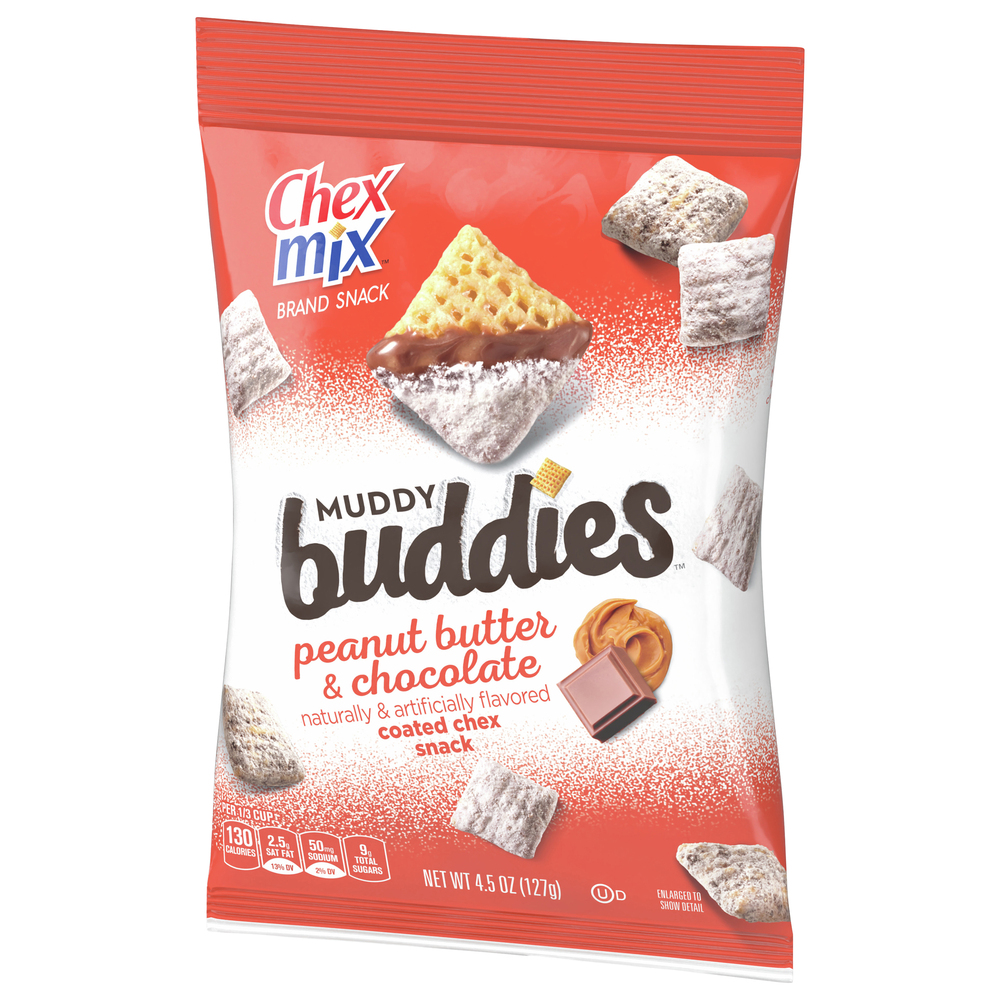 Chex Mix Muddy Buddies Chex Snack, Coated, Peanut Butter & Chocolate
