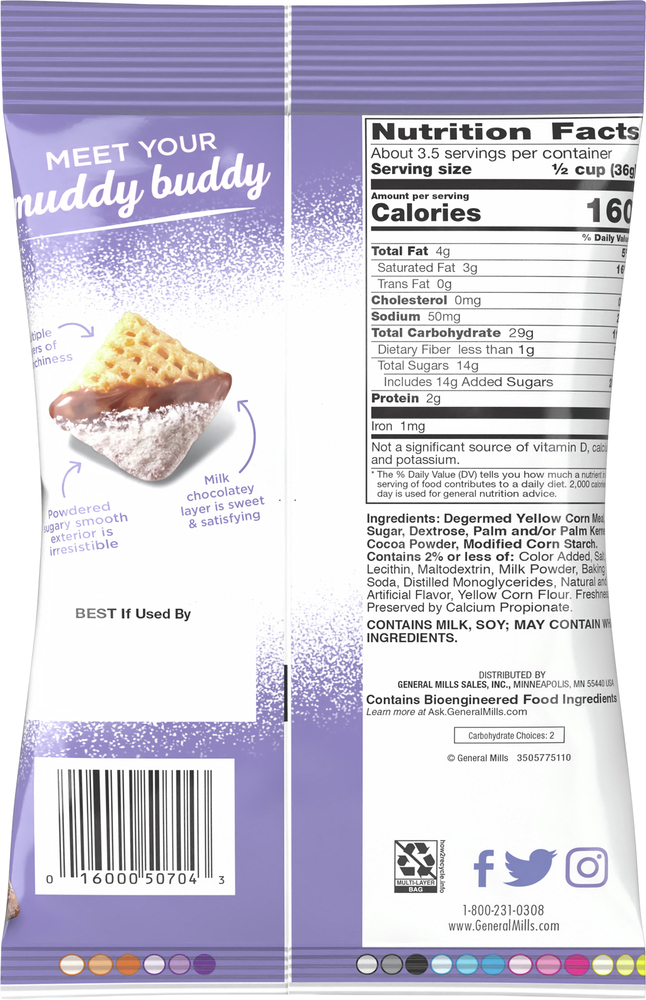 Chex Mix Muddy Buddies Chex Snack, Coated, Cookies & Cream