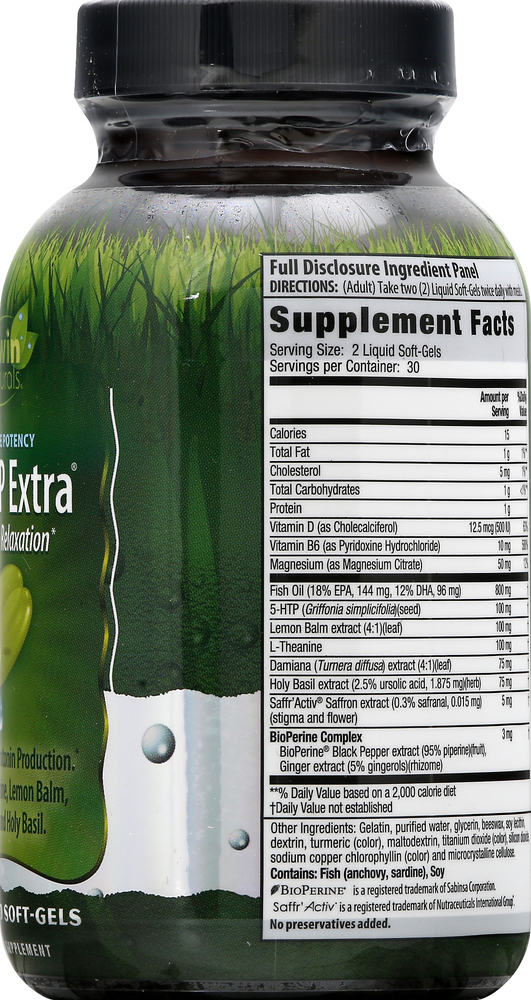 Irwin Naturals 5-HTP Extra, Double Potency, Liquid Soft-Gels