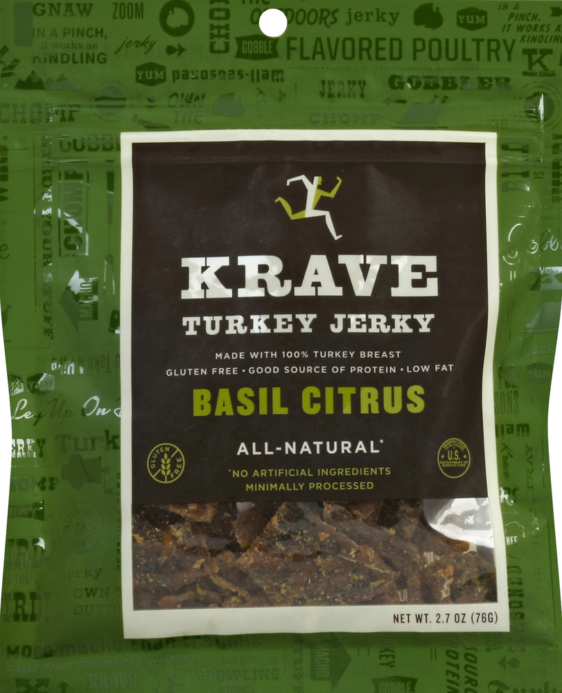 Krave Turkey Jerky, Basil Citrus