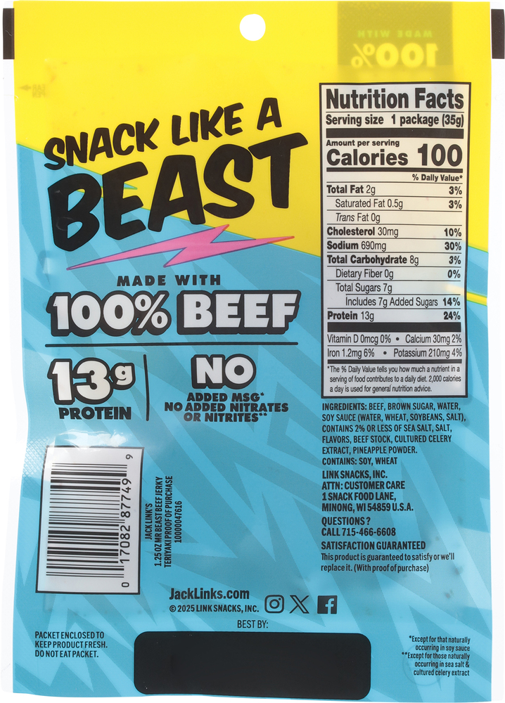 Jack Link's Mr Beast Teriyaki Beef Jerky