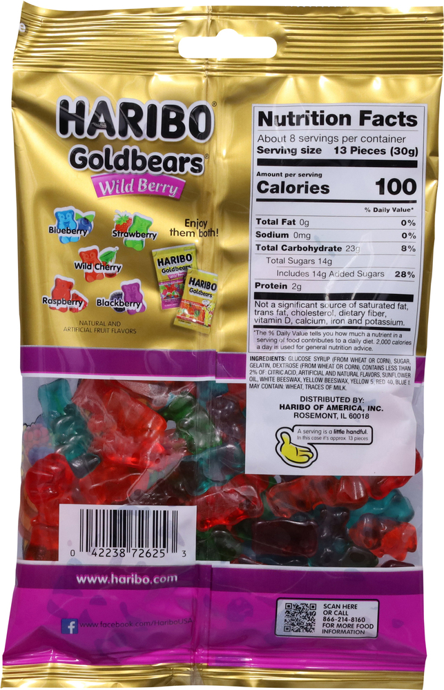 Haribo Goldbears Wild Berry Gummi Candy Share Size
