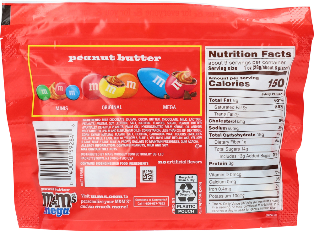 M&M's Peanut Butter Mega Chocolate Candies Sharing Size