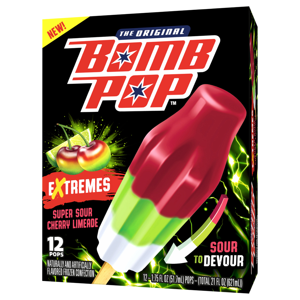 Bomb Pop Pops, Super Sour Cherry Limeade, Extremes