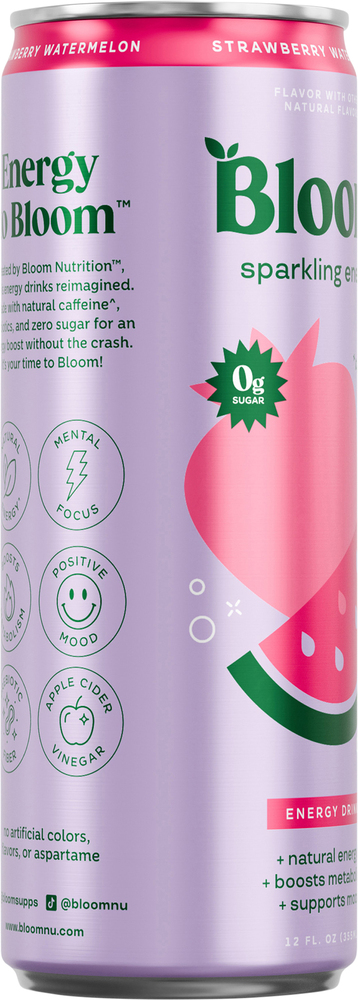Bloom Energy Drink, Strawberry Watermelon, Sparkling-Planogram-Left