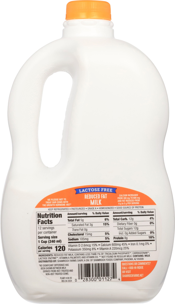 Shamrock Lactose Free 2% With Calcium Milk