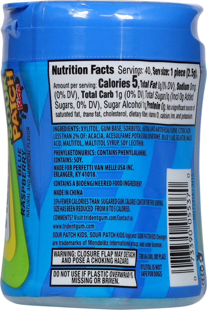 Trident Vibes SOUR PATCH KIDS Redberry & Blue Raspberry