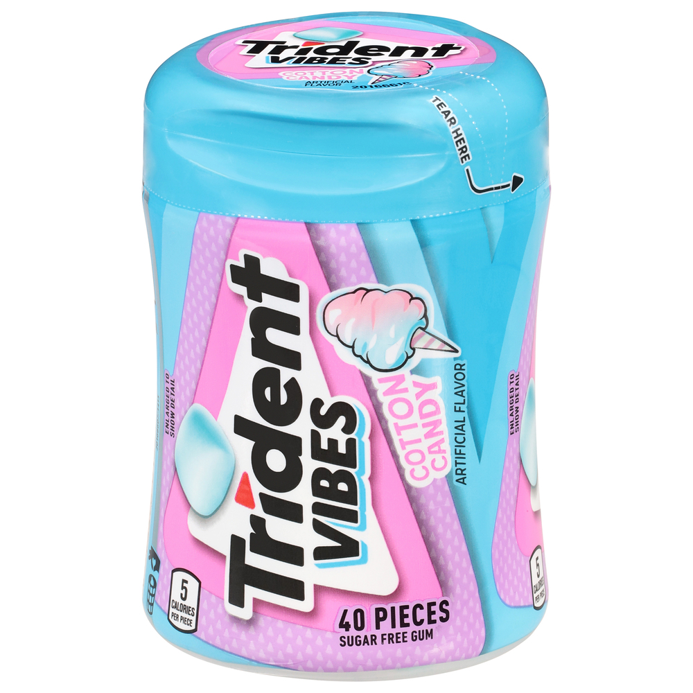Trident Vibes Sugar Free Cotton Candy Gum