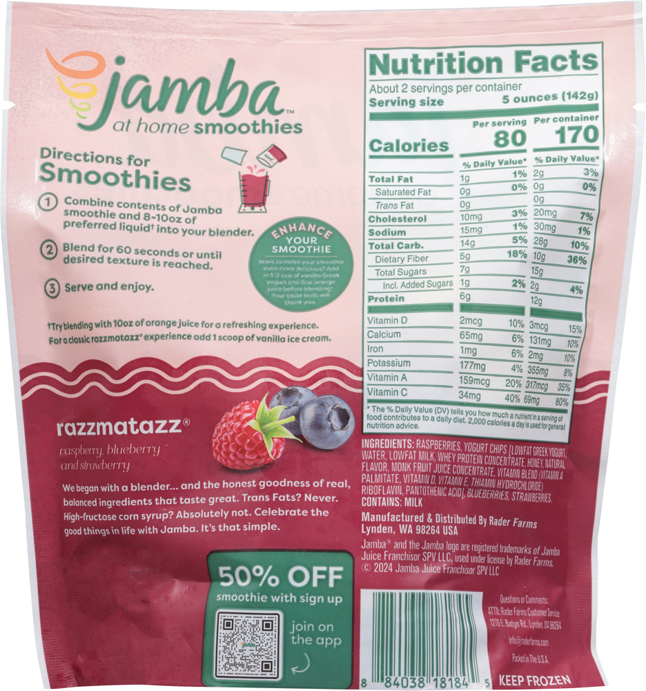 Jamba Razzmatazz Smoothies