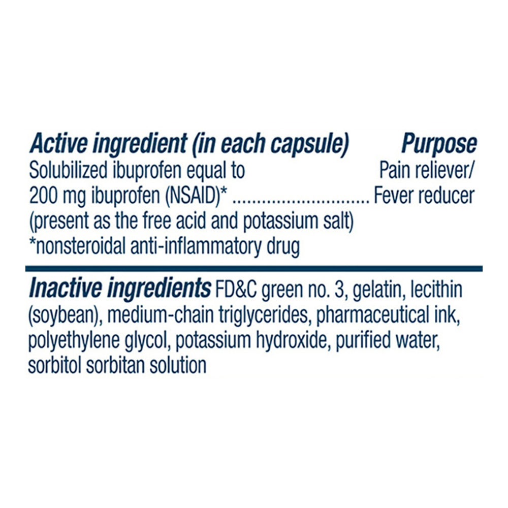 Advil Liqui-Gels Capsules 200 mg Ibuprofen-Ingredients