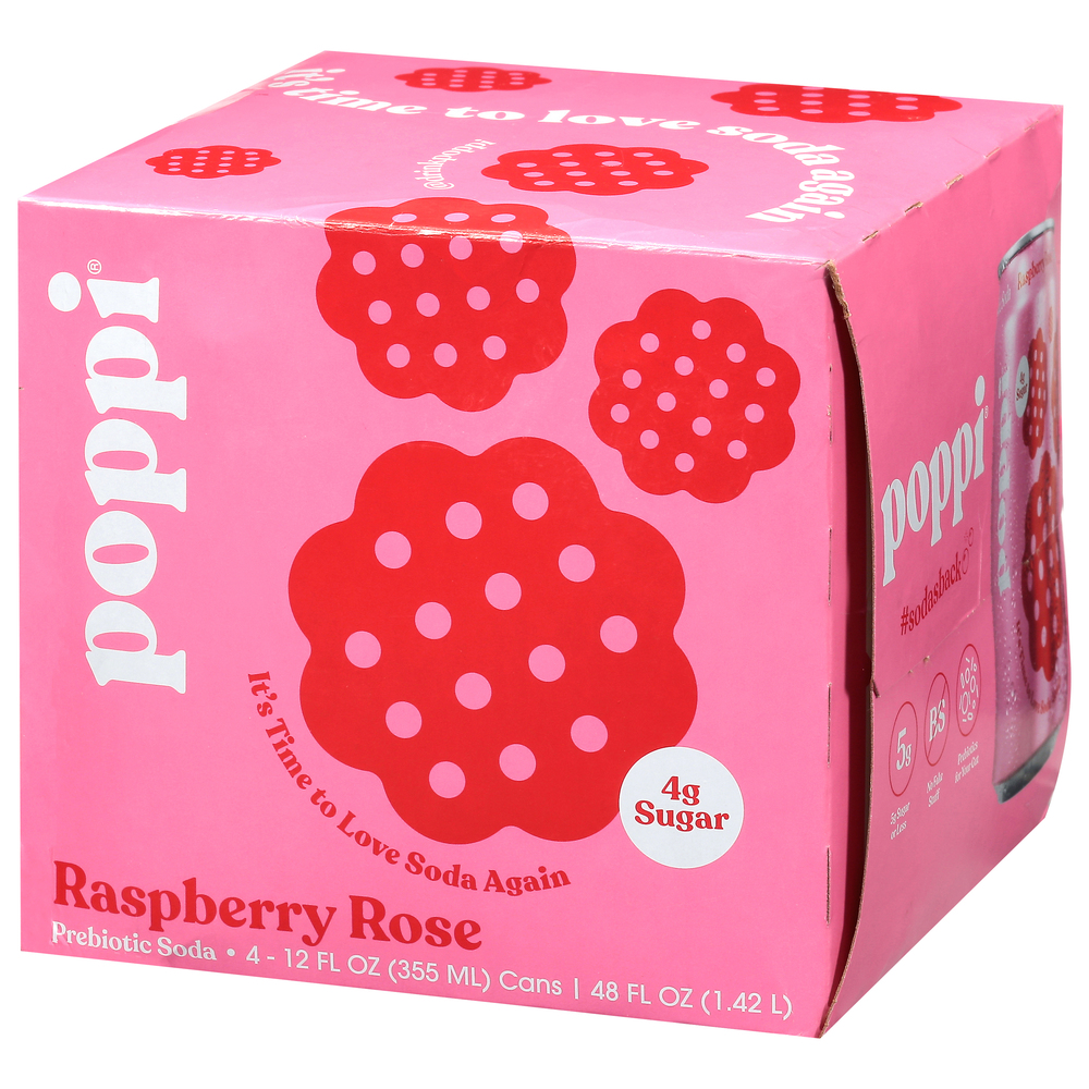 Poppi Raspberry Rose Prebiotic Soda