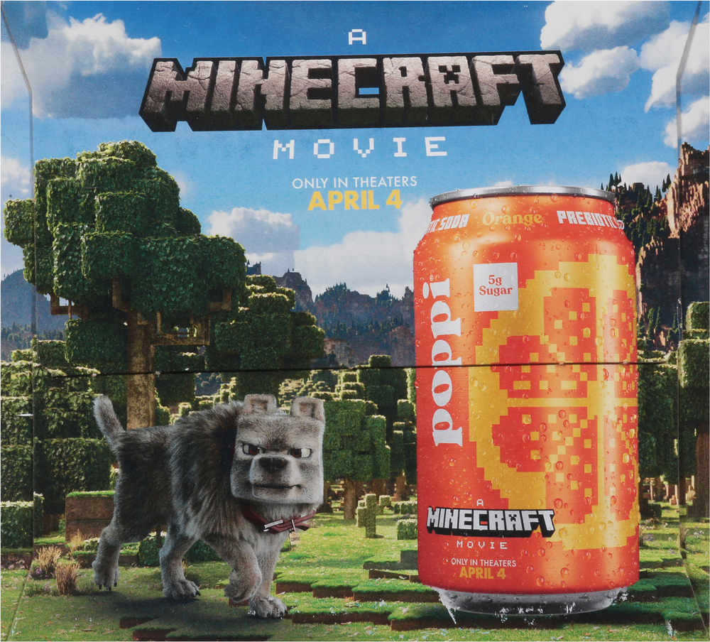 Poppi A Minecraft Movie Orange Prebiotic Soda