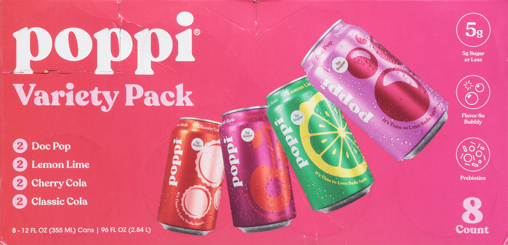 POP X 6個+未開封1個　計7個セット Poppi Prebiotic Soda, Assorted, Variety Pack