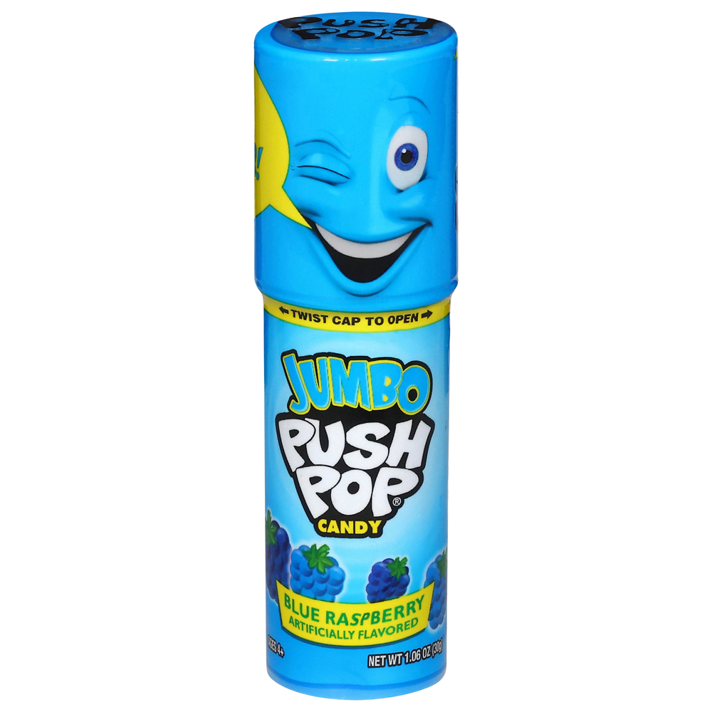 Push Pop Ages 4+ Blue Raspberry Jumbo Candy