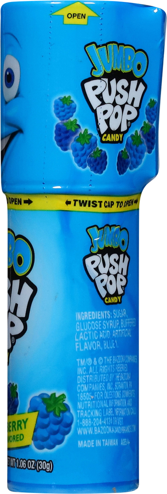 Push Pop Ages 4+ Blue Raspberry Jumbo Candy
