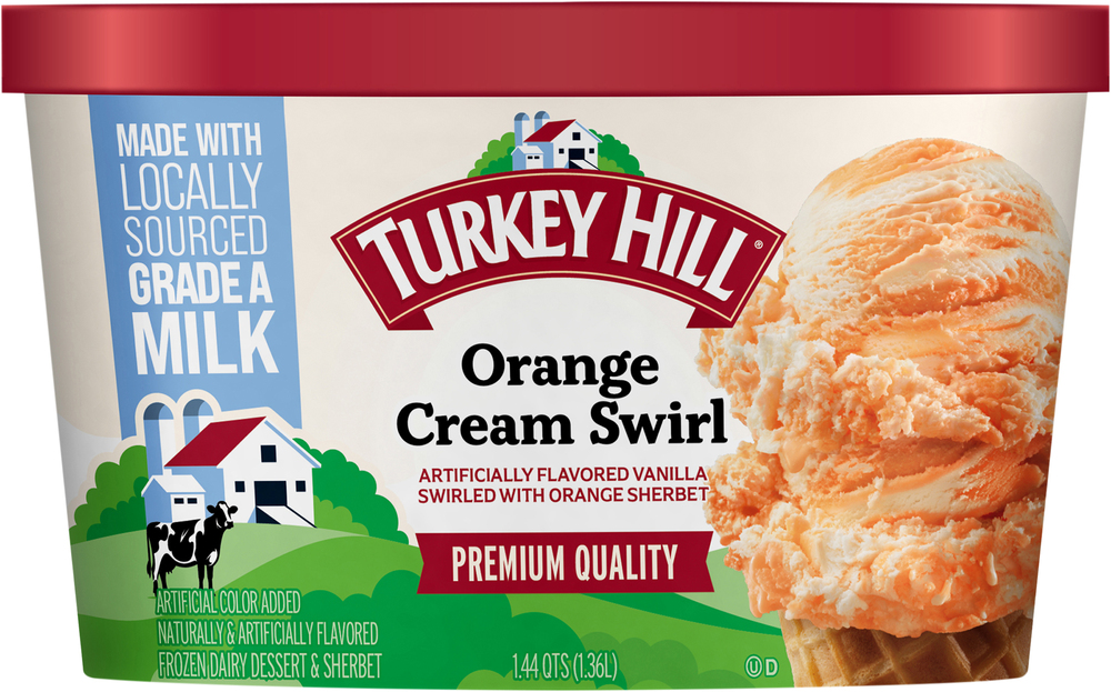 Turkey Hill Premium Quality Orange Cream Swirl Frozen Dairy