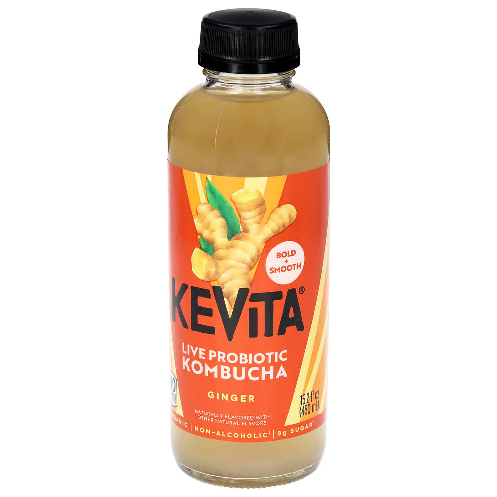 KeVita Bold + Smooth Live Probiotic Ginger Kombucha