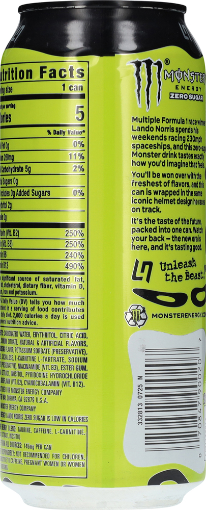 Monster Zero Sugar Lando Norris Energy Drink