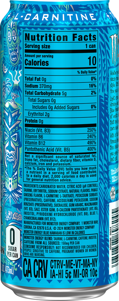 how much l-carnitine in monster energy Los efectos de la L-Carnitina: ¿ciencia o marketing?