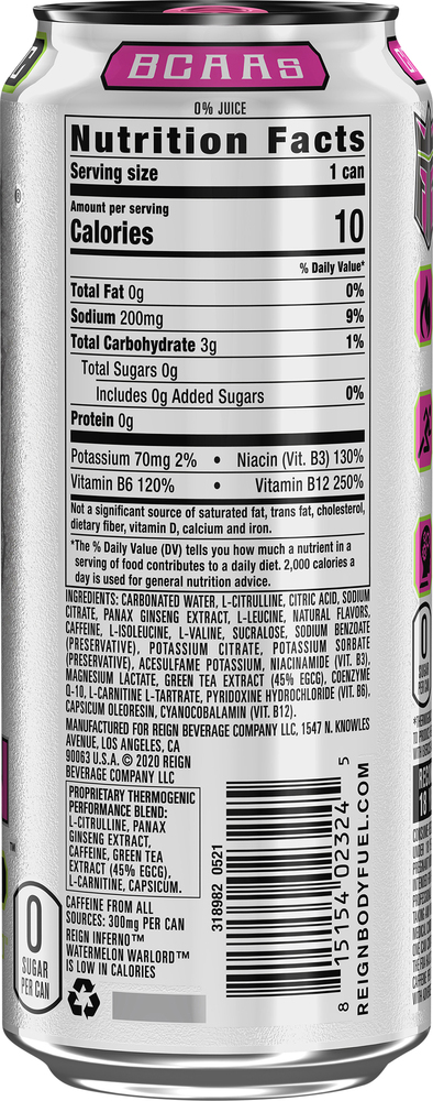 Reign Inferno Watermelon Warlord Energy Drink