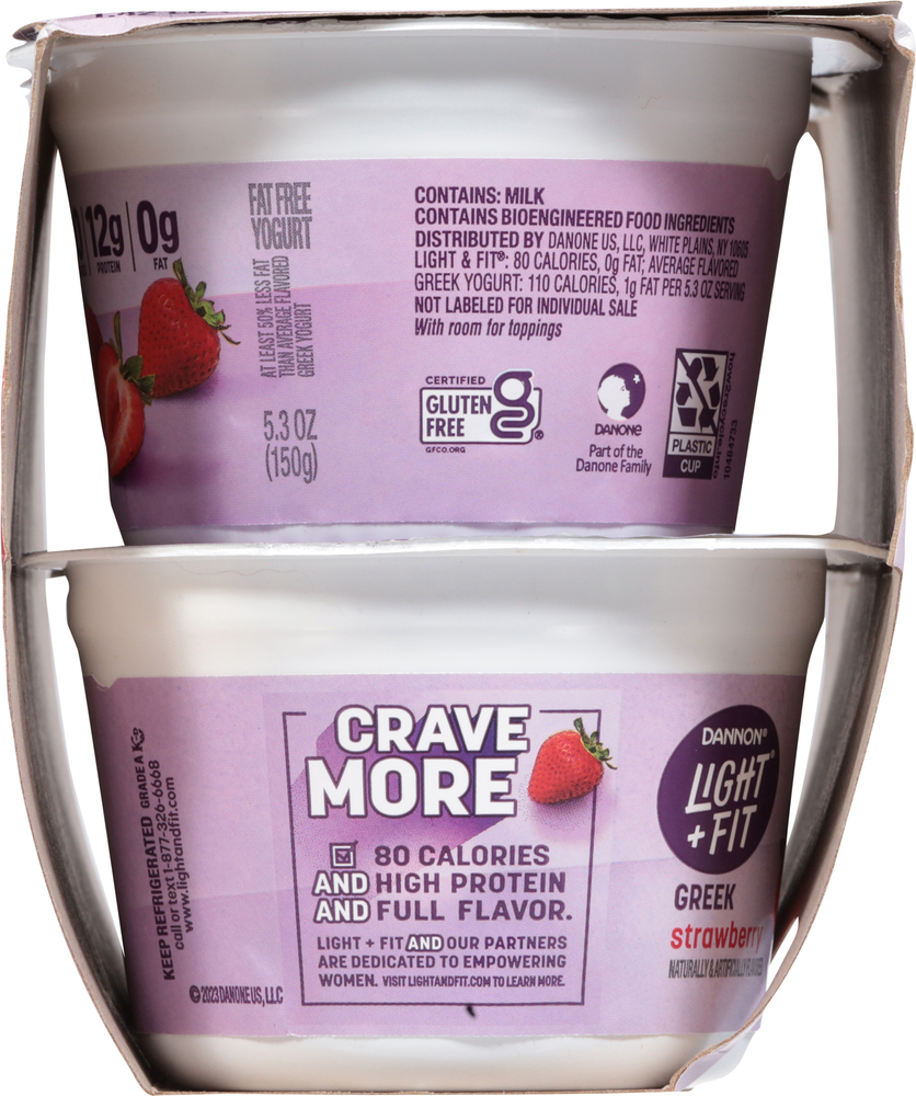 Dannon Light + Fit Fat Free Greek Strawberry Yogurt