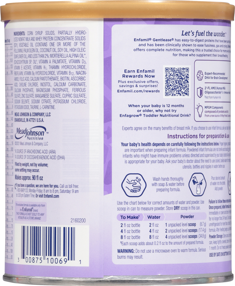 Enfamil Gentlease Infant Formula, Milk-Based Powder with
