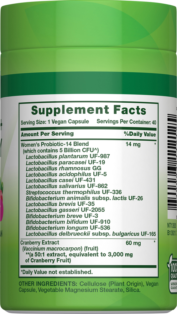 Nature's Truth Womens Capsules Daily 3000 mg Probiotic + Cranberry