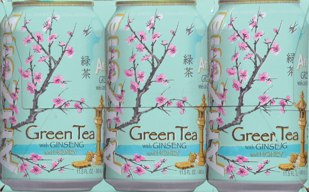 AriZona Green Tea, Ginseng and Honey, 12 Pack