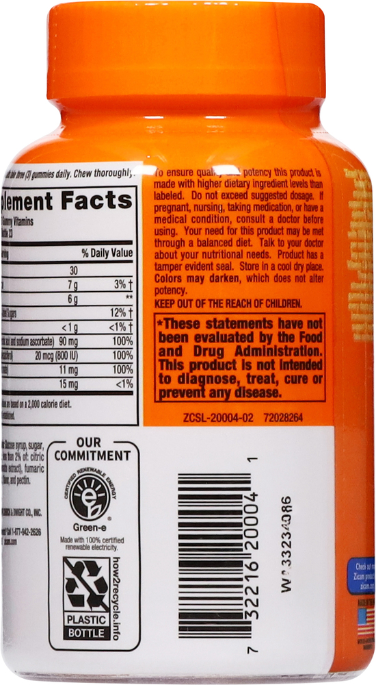 Zicam Zinc + Vitamin C & D, Gummies, Citrus Strawberry Flavor