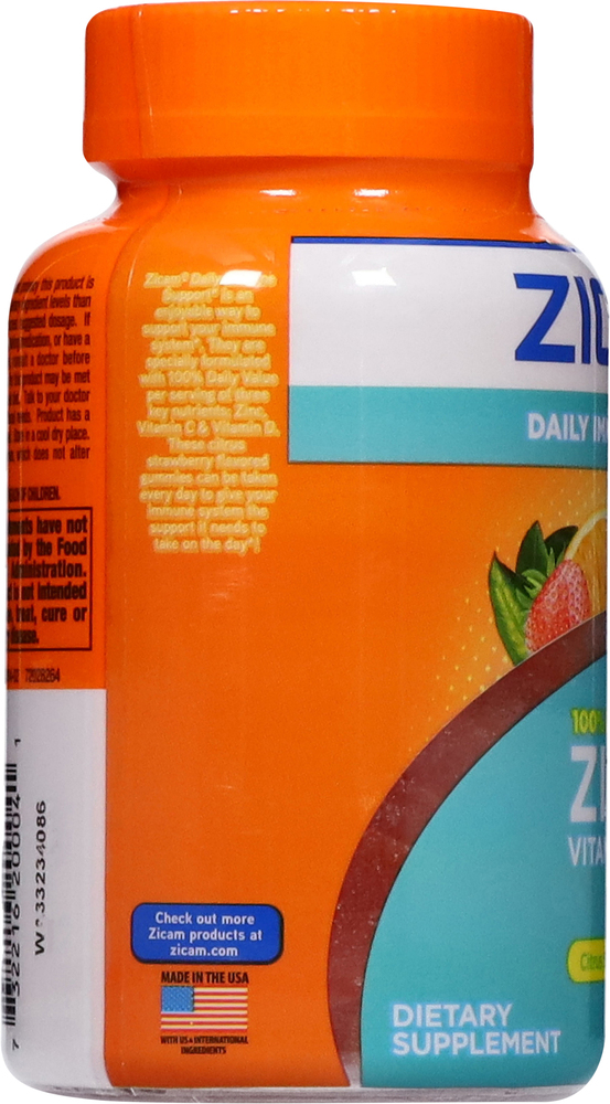Zicam Zinc + Vitamin C & D, Gummies, Citrus Strawberry Flavor