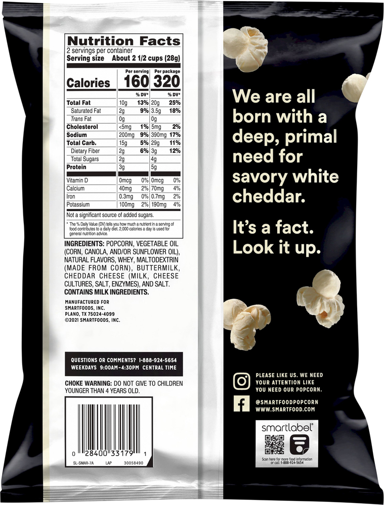 Smartfood White Cheddar Flavored Popcorn