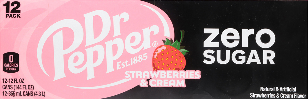 Dr Pepper Zero Sugar Strawberries & Cream Soda