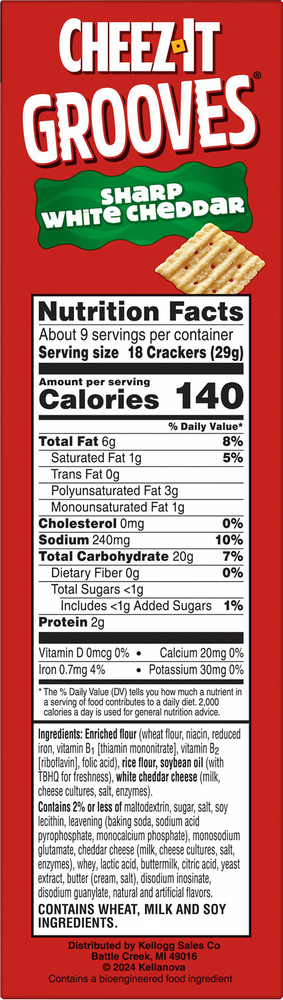 Cheez-It Grooves Sharp White Cheddar Crunchy Snack Crackers Pantry