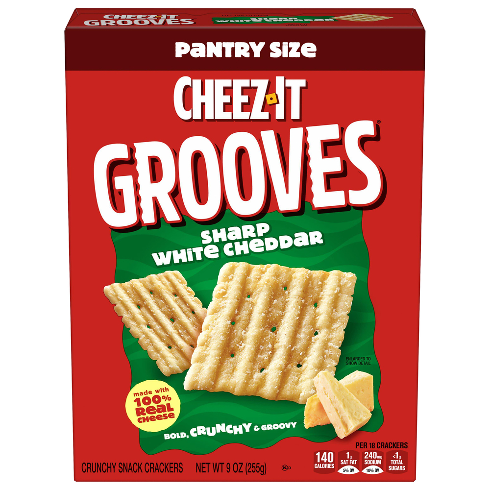 Cheez-It Grooves Sharp White Cheddar Crunchy Snack Crackers Pantry