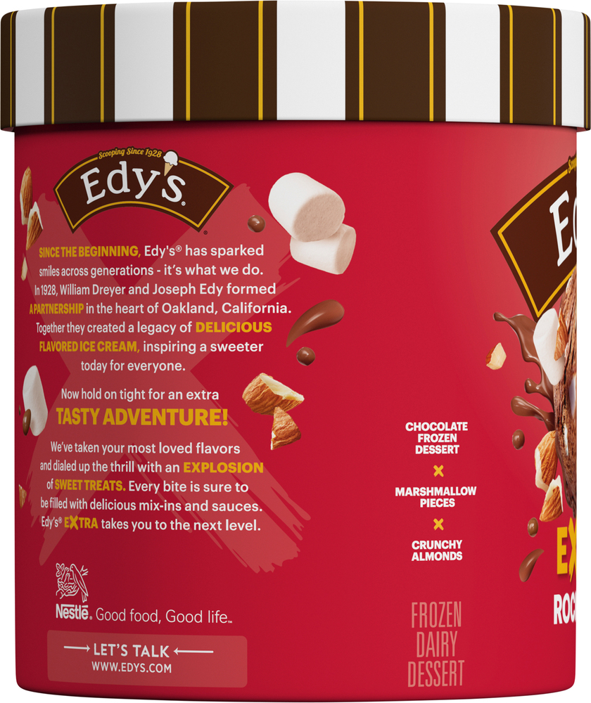 Edy's Frozen Dairy Dessert, Extra Rocky Road