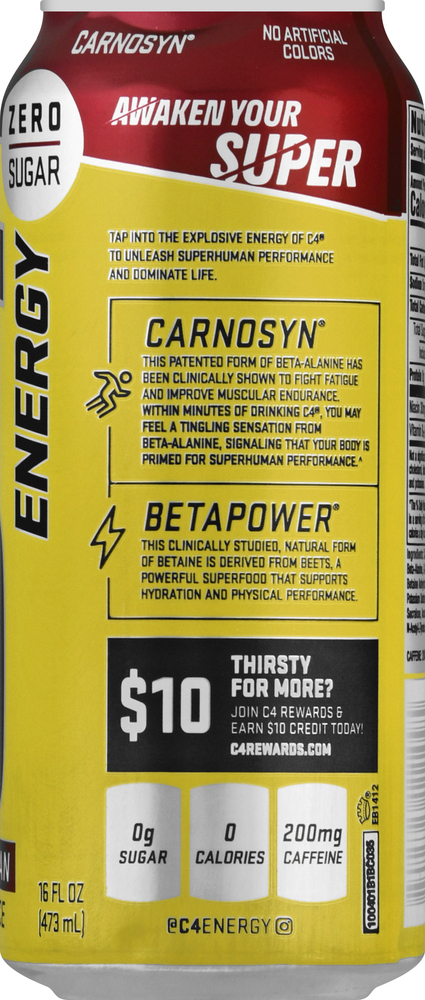 does c4 have l carnitine C4 Performance Energy Drink, Midnight Cherry, Energy
