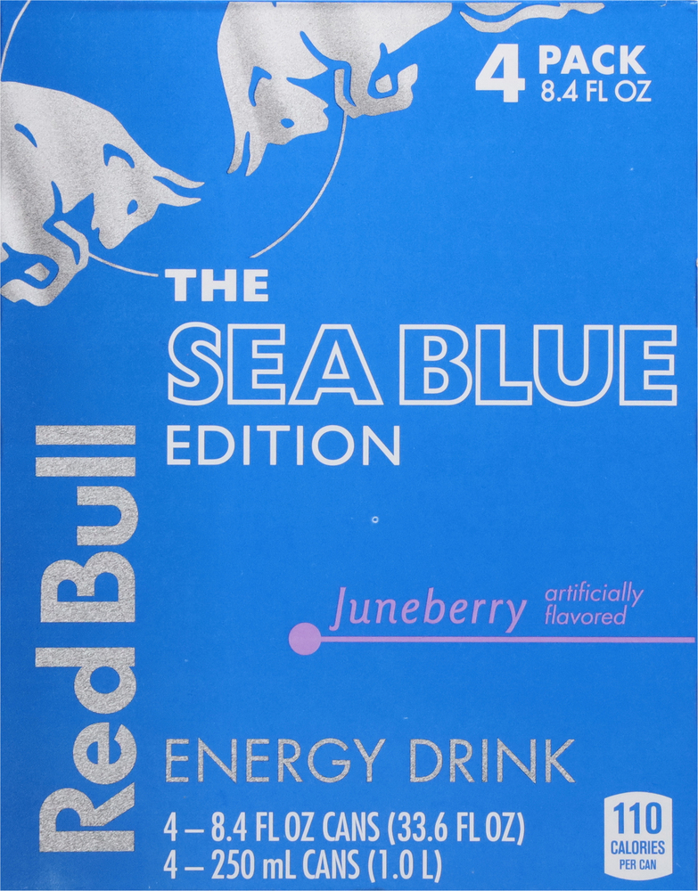 Red Bull The Sea Blue Edition Energy Drink, Juneberry, 4 Pack