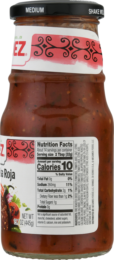 Herdez Salsa Roja, Roasted, Medium